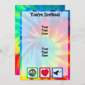 Frieden, Liebe, Wakeboarding Einladung (Vorne/Hinten)