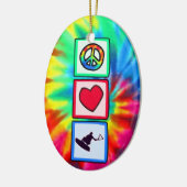 Frieden, Liebe, Wakeboarding Keramik Ornament (Links)