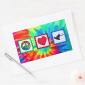 Frieden, Liebe, Wakeboarding Rechteckiger Aufkleber (Umschlag)