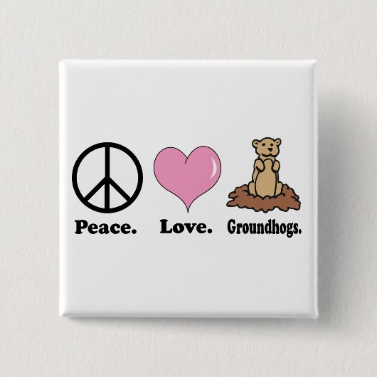 Frieden Liebe Waldmurmeltiere Button (Vorderseite)