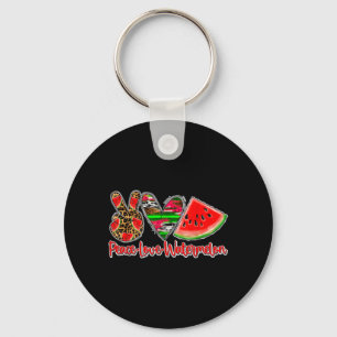 Frieden Liebe Wassermelone Sommer Schlüsselanhänger