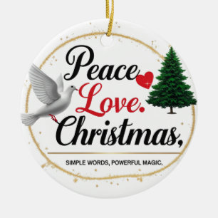 Frieden Liebe Weihnachten Keramik-Ornament Keramik Ornament