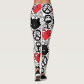 Frieden, Liebe, Wein und Katzen Leggings (Rückseite)