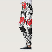 Frieden, Liebe, Wein und Katzen Leggings (Links)