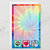 Frieden, Liebe, Welpen-Hunde Briefpapier (Vorne/Hinten)