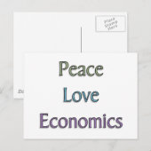 Frieden, Liebe, Wirtschaft Postkarte (Vorne/Hinten)
