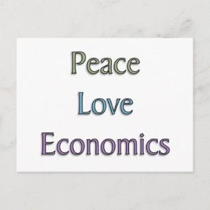 Frieden, Liebe, Wirtschaft Postkarte