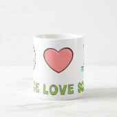 Frieden Liebe Wissenschaft Kaffeetasse (Mittel)