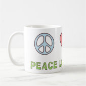 Frieden Liebe Wissenschaft Kaffeetasse (Links)