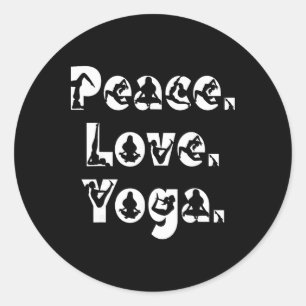 Frieden Liebe Yoga Achtsamkeit Zen Meditation Yogi Runder Aufkleber