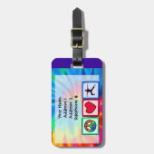 Frieden, Liebe, Yoga Gepäckanhänger (Vorderseite vertikal)