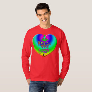 Frieden Liebe Yoga Regenbogen Absichten Herz T-Shi T-Shirt