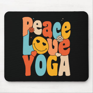 Frieden Liebe Yoga Retro Yoga Mütter Yoga Oma Mousepad