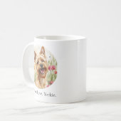 Frieden. Liebe. Yorkie. Tasse der Wasserfarben (Vorderseite Links)