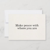 Frieden machen, wo Sie eine einfache Affirmationsk Einladung (Vorderseite)