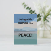 Frieden mit der Natur zu sein ist Frieden Postkarte (Stehend Vorderseite)