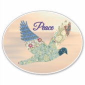 Frieden mit Dove Vintag Style Patchwork Sticker (Vorderseite)