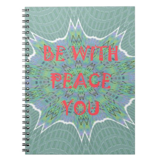 Frieden mit Ihnen inspirierender Grafik-Text Notizblock (Vorderseite)