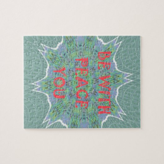 Frieden mit Ihnen inspirierender Grafik-Text Puzzle (Horizontal)