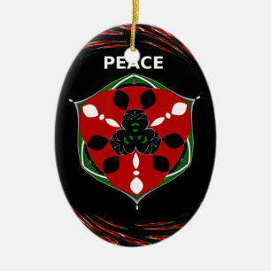 "Frieden: mit Schild-Emblem" Kunstprint Keramik Ornament