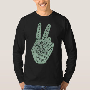 Frieden nicht Krieg Frieden machen Handzeichen 1 T-Shirt