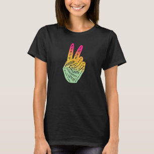 Frieden nicht Krieg Frieden machen Handzeichen 3 T-Shirt