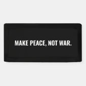 Frieden nicht Krieg Schwarz-weißer Text minimalist Banner (Horizontal)