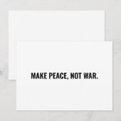 Frieden nicht Krieg weiße schwarze minimalistische (Vorne/Hinten)