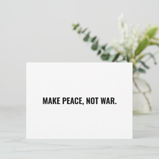 Frieden nicht Krieg weiße schwarze minimalistische (Stehend Vorderseite)