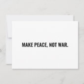 Frieden nicht Krieg weiße schwarze minimalistische (Vorderseite)