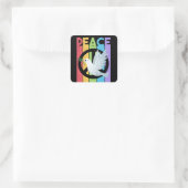 Frieden: Not leidende Typografie mit Taube Quadratischer Aufkleber (Tasche)