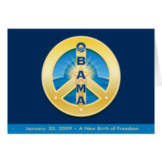 Frieden Obama Goldstar, Karte 1-20-09, auf