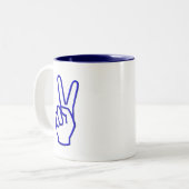 Frieden oder V für den Sieg Zweifarbige Tasse (Vorderseite Links)