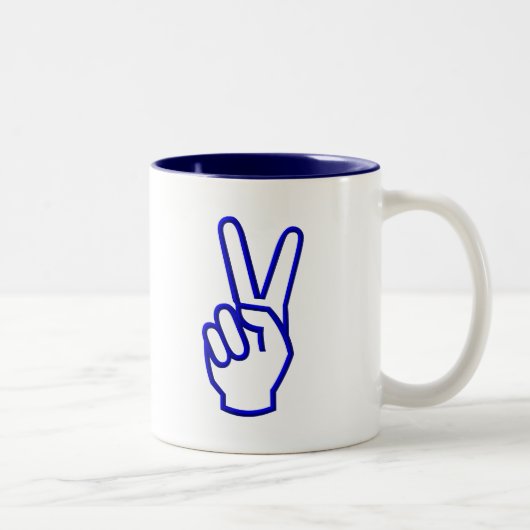 Frieden oder V für den Sieg Zweifarbige Tasse (Rechts)