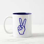 Frieden oder V für den Sieg Zweifarbige Tasse (Links)