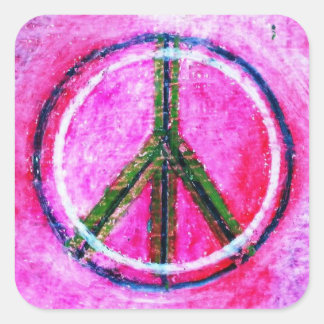 ...Frieden...Originalkunst durch Farben... Quadratischer Aufkleber