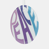 FRIEDEN ORNAMENT AUS GLAS (Vorderseite links)