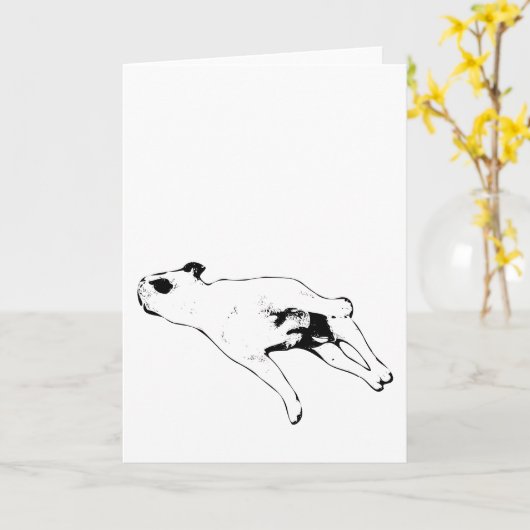 Frieden & Pfoten Karte (Gelbe Blume)