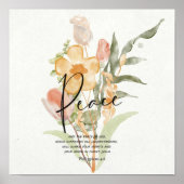 Frieden-Philipper 4:6 Orange floral Poster (Vorne)