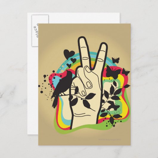 Frieden Postkarte (Vorne/Hinten)