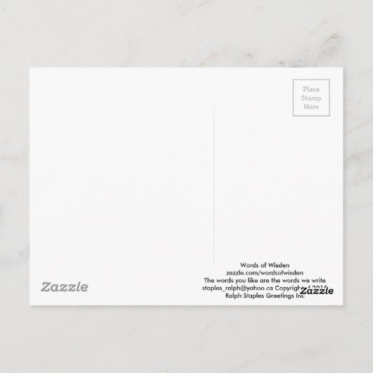 Frieden Postkarte (Rückseite)