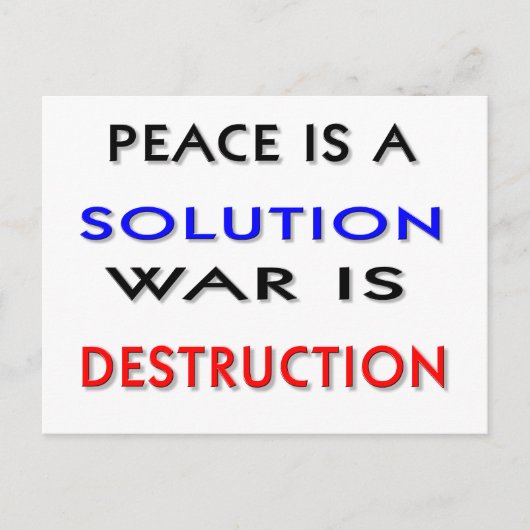 Frieden Postkarte (Vorderseite)