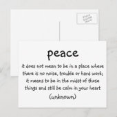 Frieden Postkarte (Vorne/Hinten)