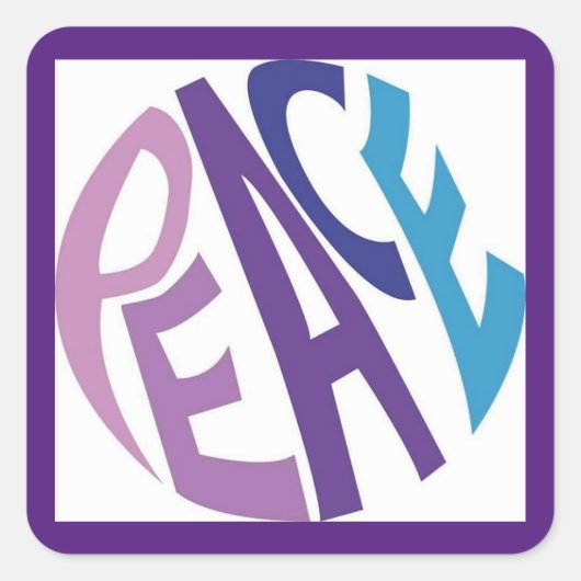 FRIEDEN QUADRATISCHER AUFKLEBER (Vorderseite)