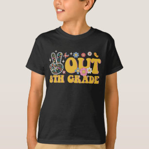 Frieden raus 8. Klasse Groovy letzter Schultag T-Shirt