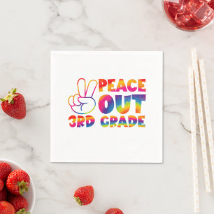 Frieden raus dritte Klasse Tie Dye letzter Tag 3. Serviette