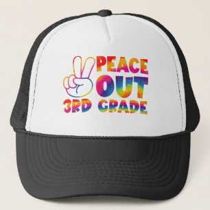 Frieden raus dritte Klasse Tie Dye letzter Tag 3. Truckerkappe