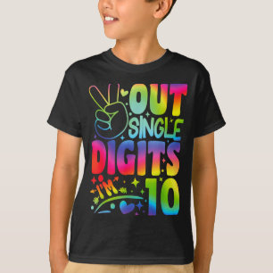 Frieden raus Einzelne Ziffern Ich bin 10 Ziffern T T-Shirt