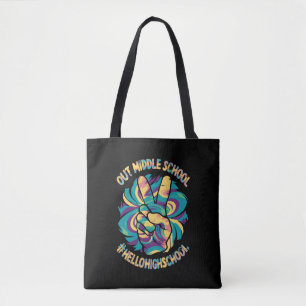 Frieden raus Mitte Hallo High School Schule Tie Dy Tasche