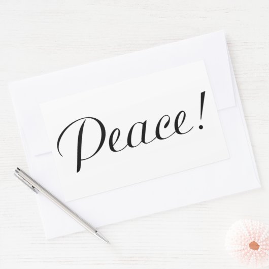 FRIEDEN RECHTECKIGER AUFKLEBER (Umschlag)